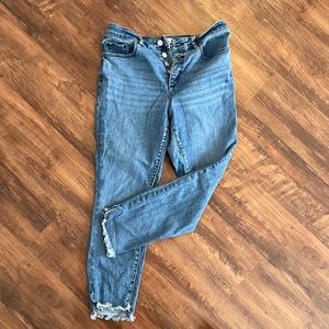 Loft curvy high waist jean with button fly